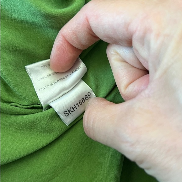 Y2K Women’s Green Silk Sleeveless Smocked Boho Peasant Tank Blouse Fits Like S/M - Picture 5 of 5